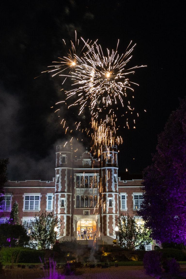 Fireworks over campus